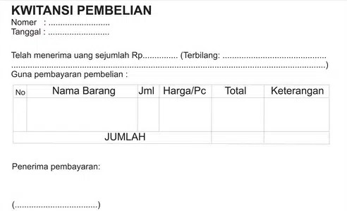 Contoh Kwitansi Pembelian Barang