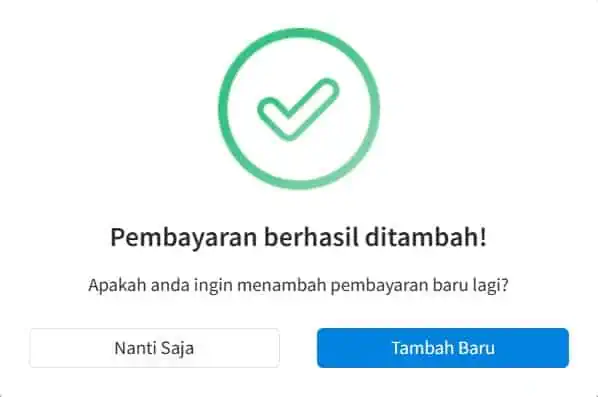 Pembayaran Berhasil Tersimpan