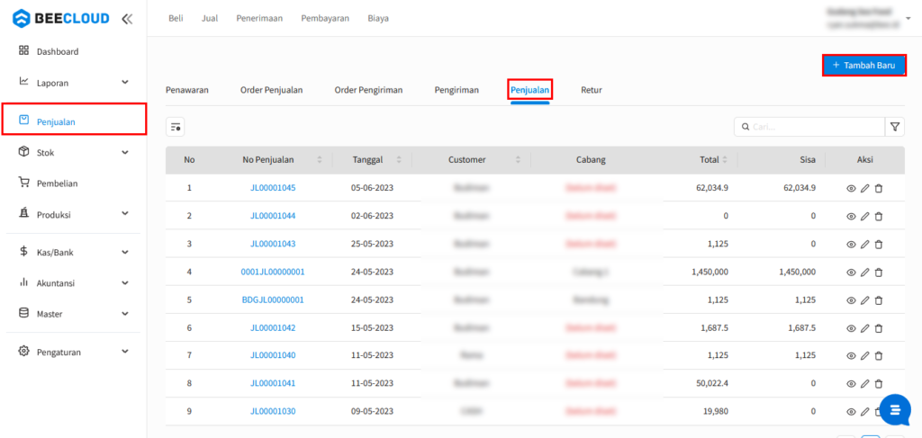 Input Penjualan Channel Pada Beecloud 3.0