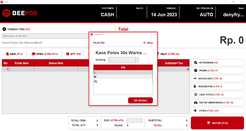 Transaksi Menggunakan PID Pada Beepos Desktop