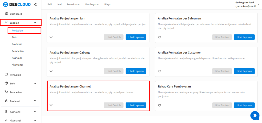 Input Penjualan Channel Pada Beecloud 3.0