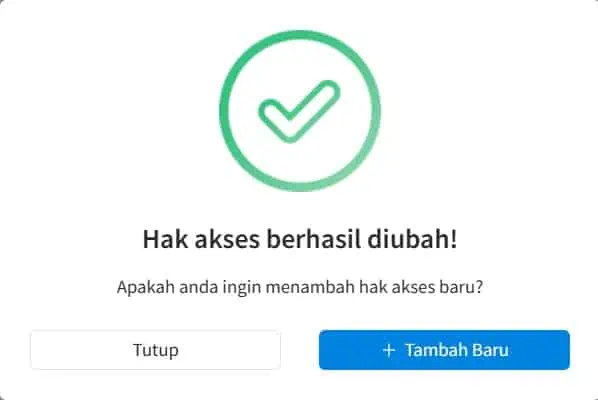 Hak Akses Berhasil Diubah