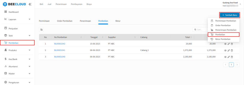 Cara Input Pembelian Item PID Beecloud 3.0