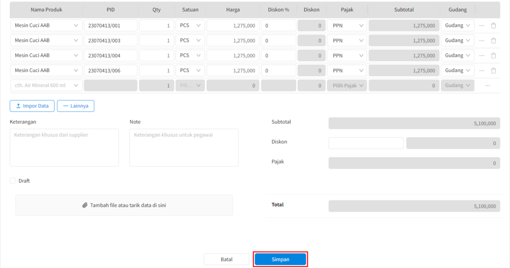 Cara Input Pembelian Item PID Beecloud 3.0