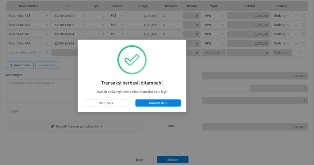 Cara Input Pembelian Item PID Beecloud 3.0