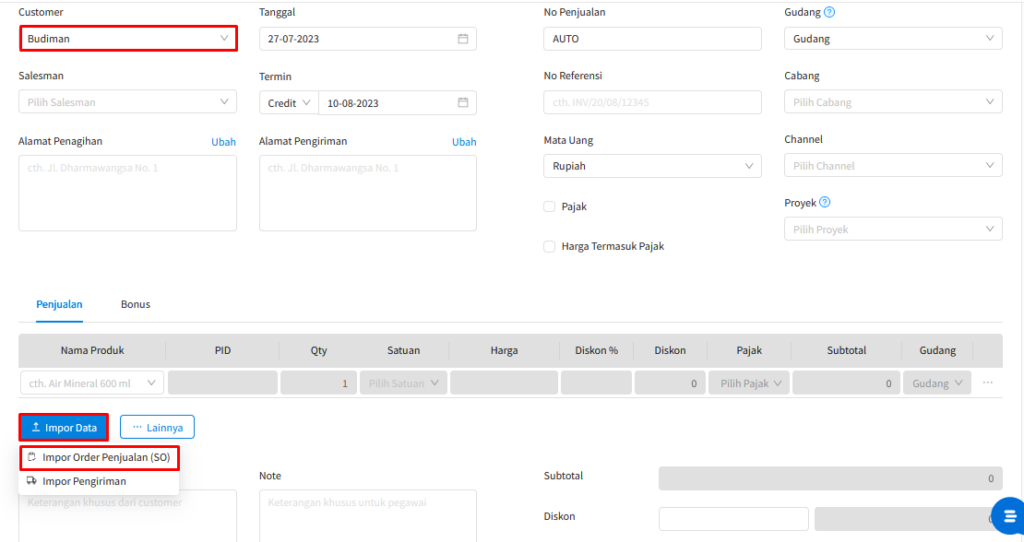 Membuat Invoice Penjualan Berdasarkan Order Penjualan Beecloud 3.0