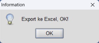Export Excel Berhasil