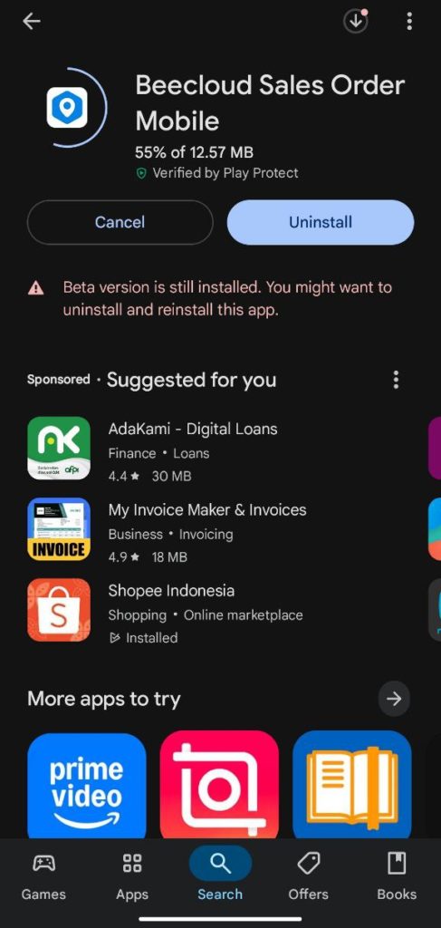 Update Beecloud Sales Order Mobile Pada Play Store
