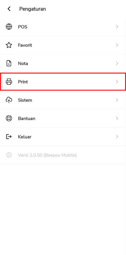 Setting Printer Beepos Mobile 2.0