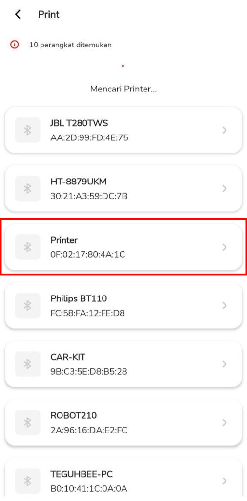 Setting Printer Beepos Mobile 2.0