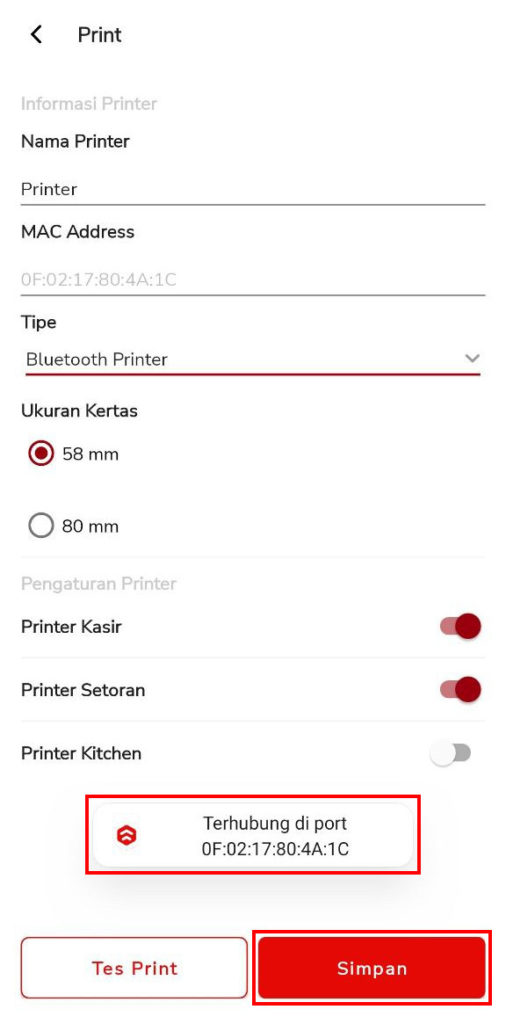 Setting Printer Beepos Mobile 2.0