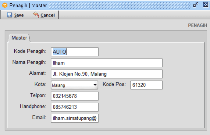 Input Data Penagih