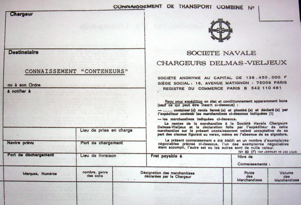 Contoh Bill Of Lading