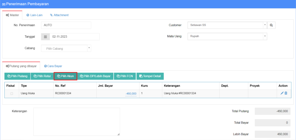 Lebih Bayar Menjadi Nota Potong Piutang Beecloud