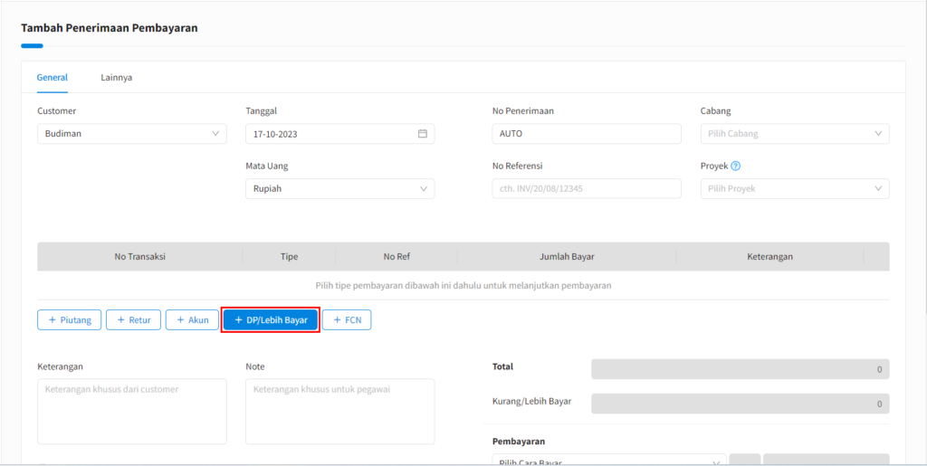 Lebih Bayar Menjadi Nota Potong Piutang Beecloud 3.0