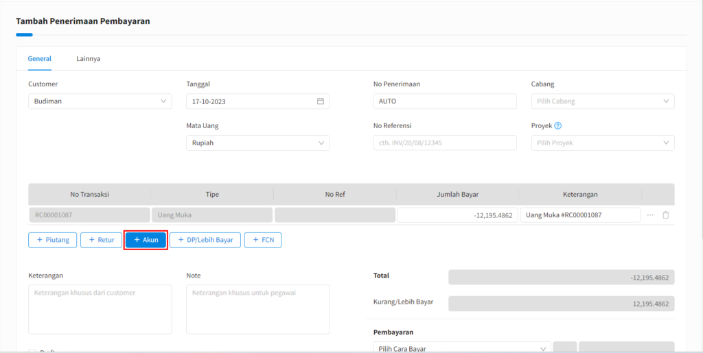 Lebih Bayar Menjadi Nota Potong Piutang Beecloud 3.0