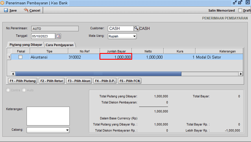 Input Modal Tambahan Owner/Pemilik - Beeaccounting