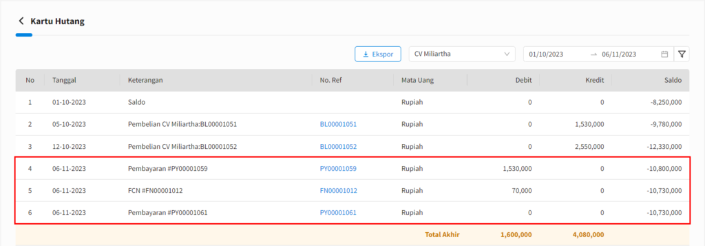 Lebih Bayar Menjadi Nota Potong Hutang Beecloud 3.0