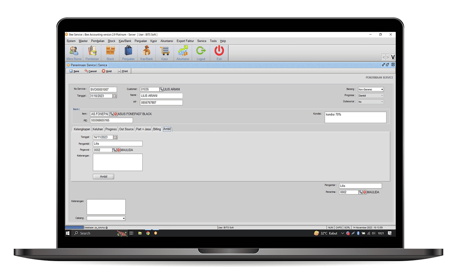 Software Service Elektronik Pengerjaan Selesai Dan Diambil