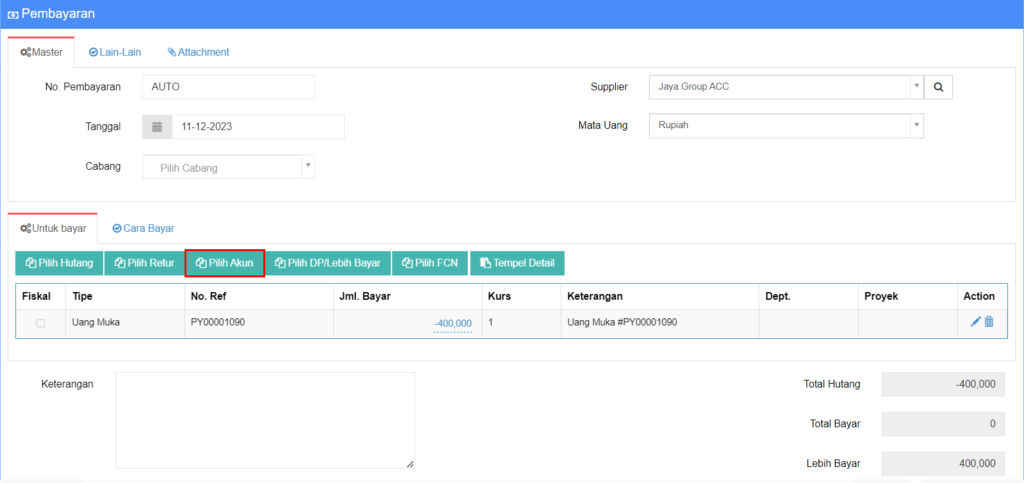 Cara Lebih Bayar Menjadi Nota Potong Hutang Beecloud