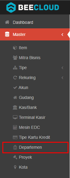 Non-Aktifkan Master Departemen Beecloud