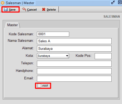 Non-Aktifkan Salesman Beeaccounting