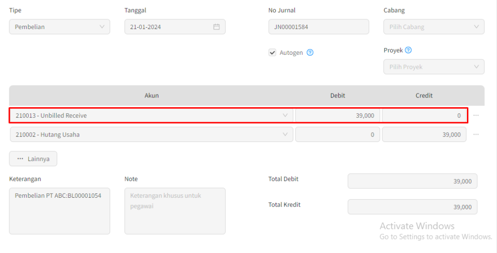 Kegunaan Akun Unbilled Receive dan Unbilled Delivery di Beecloud 3.0