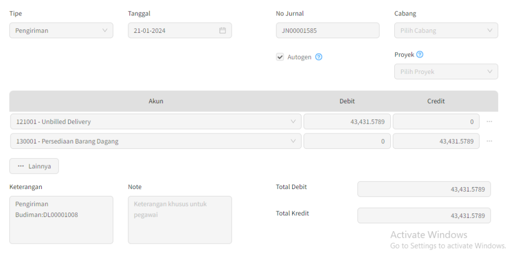 Kegunaan Akun Unbilled Receive dan Unbilled Delivery di Beecloud 3.0