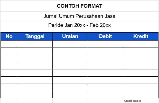 Contoh Format Jurnal Umum Perusahaan Jasa Sederhana