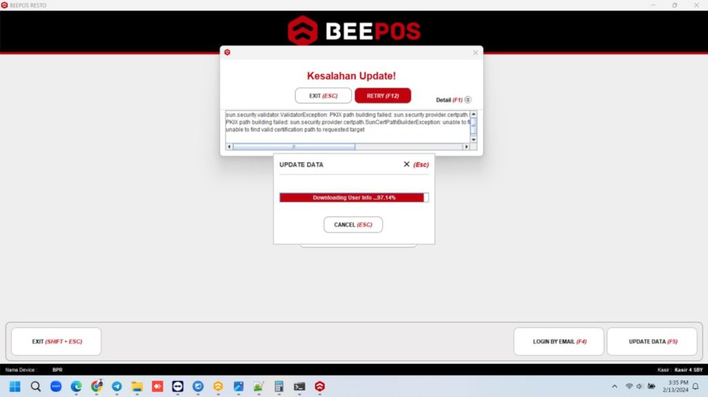 Mengatasi Kesalahan Update Beepos