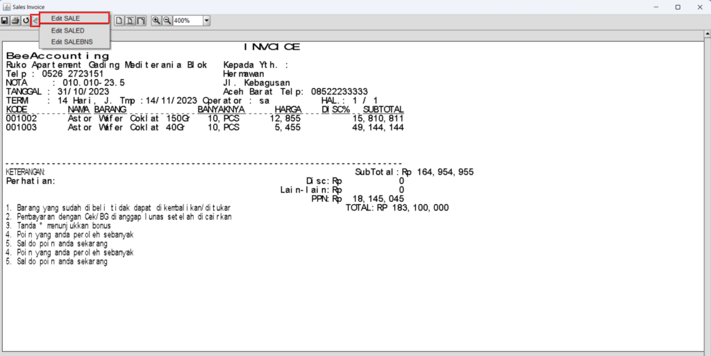 Cara Menambah Catatan Nota (Text Report) Beeaccounting