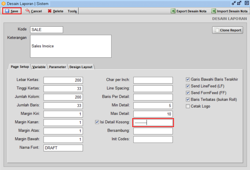 Cara Merubah Isi Detail Kosong Nota (Text Report) Beeaccounting