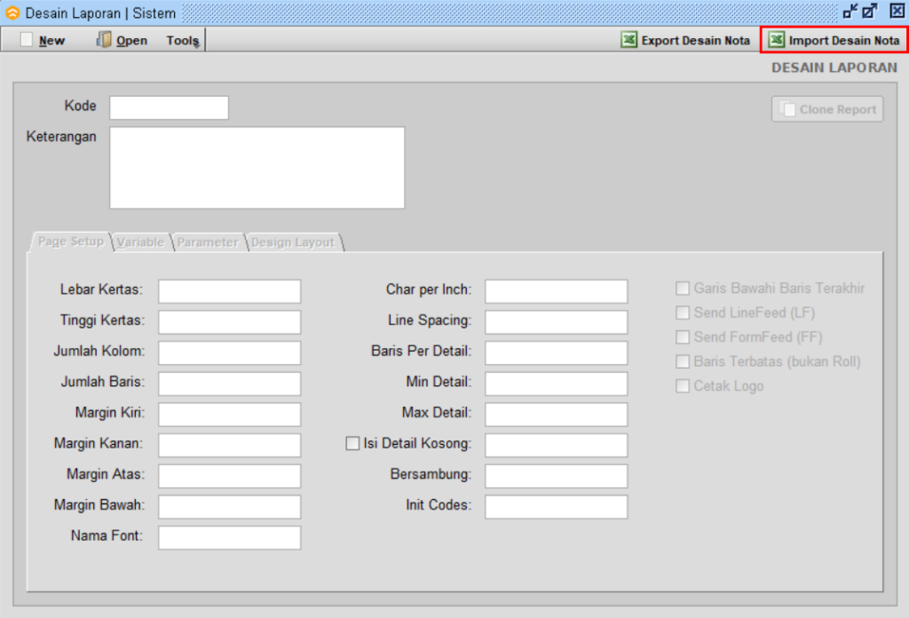 Cara Export dan Import Desain Laporan (Text Report) Beeaccounting