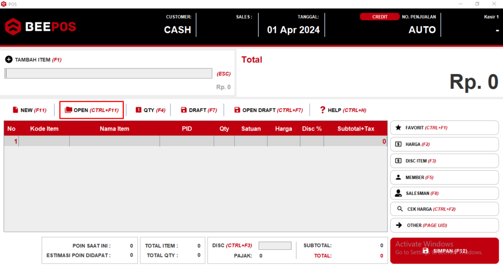 Daftar Transaksi, Void dan Reprint Transaksi Penjualan Kredit Beepos Desktop