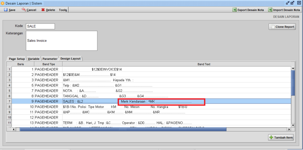 Edit Nota Designlayout