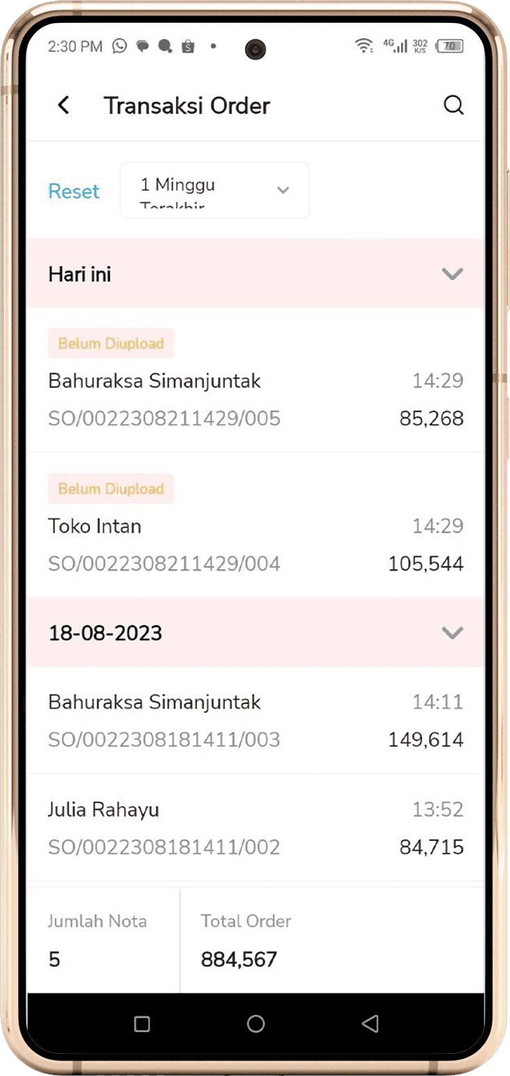 Aplikasi Sales Lapangan Som 2023 List Order