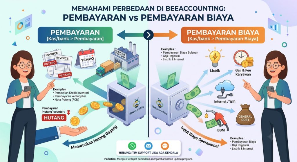 Beda Pembayaran Biaya dan Pembayaran pada Beeaccounting