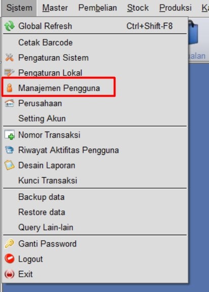 Gambar 1. Masuk Manejemen Penguna