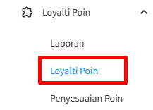 Masuk menu Plugin Loyalti Poin