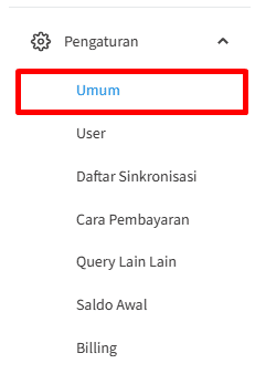 Pengaturan -> Umum 