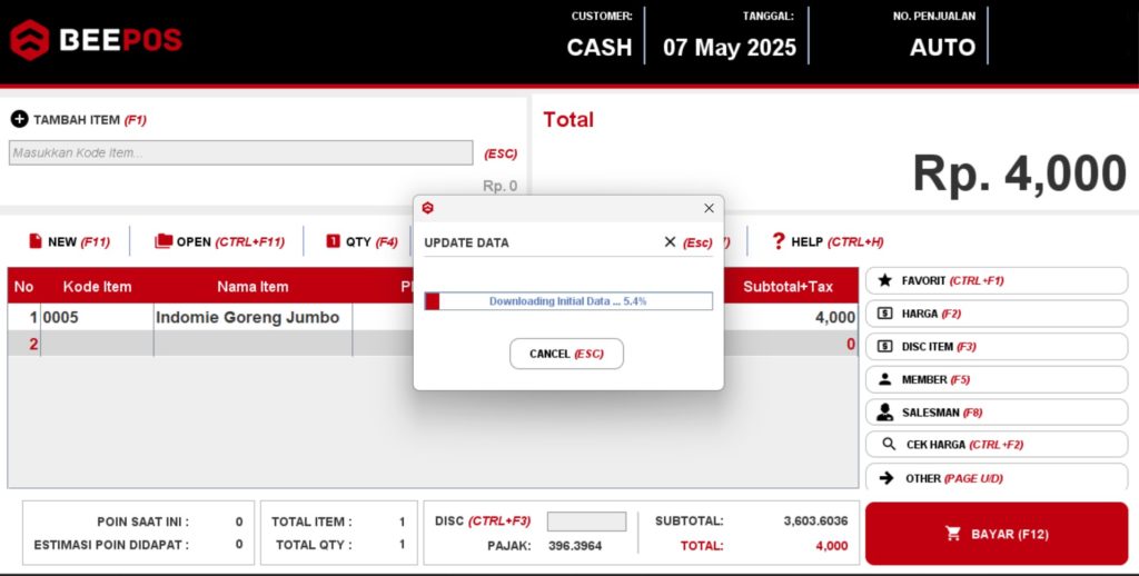 Update data pada Beepos