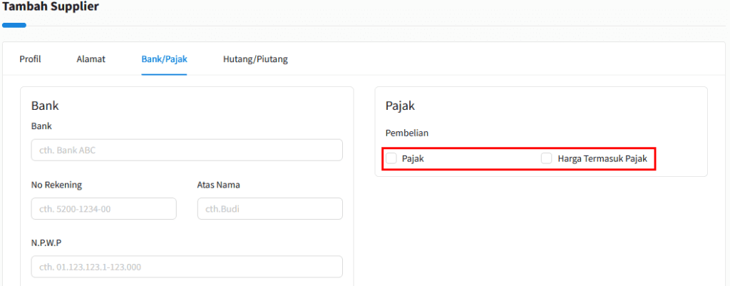 Gambar 4. Pajak Tidak Otomatis Tercentang