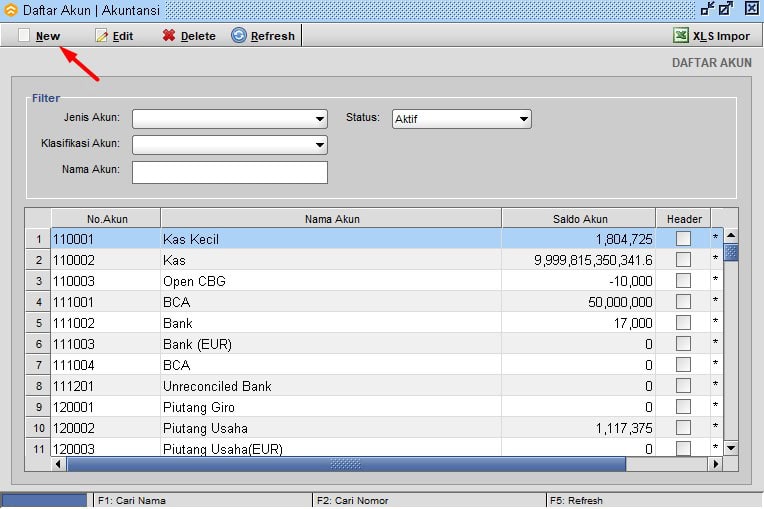 Cara Membuat Master Akun Header dan Sub Akun Beeaccounting