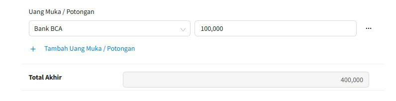 Order Pembelian Dengan DP / Uang Muka Beecloud 3.0