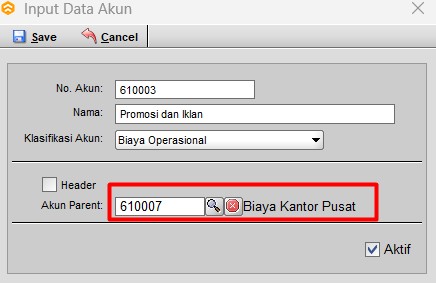 Cara Membuat Master Akun Header dan Sub Akun Beeaccounting
