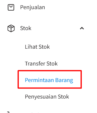 Gambar 1 Menu Permintaan Barang