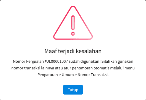 Gambar 1. Sudah Ada Kode Transaksi