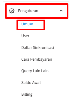 Pengaturan -> Umum