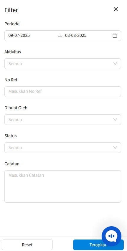 Riwayat Aktivitas Pengguna Beecloud 3.0