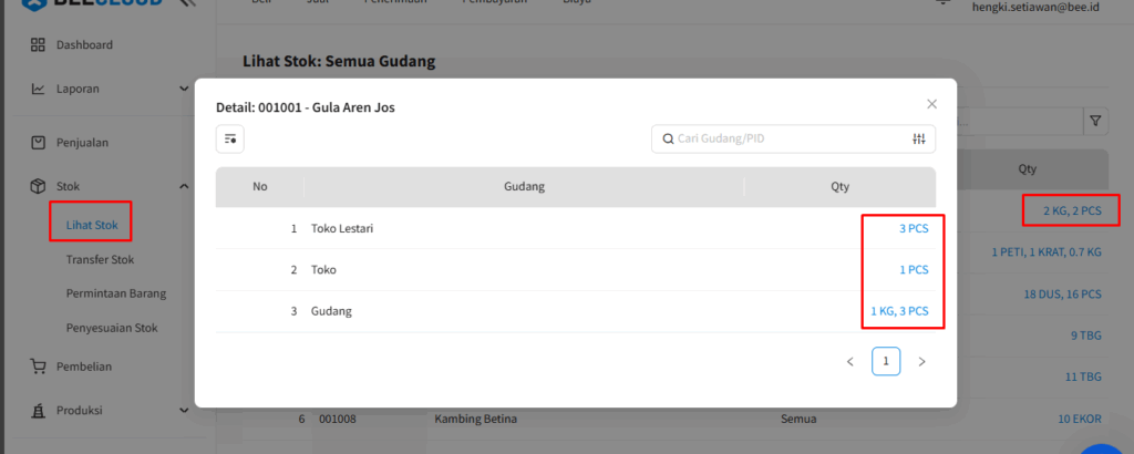 Hyperlink Teks Biru Menu Langsung di Beecloud 3.0